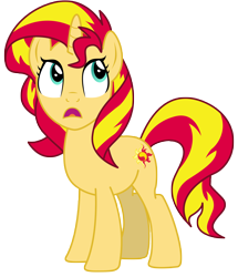 Size: 8600x10000 | Tagged: safe, artist:sunshi, character:sunset shimmer, species:pony, species:unicorn, absurd resolution, amazed, female, mare, open mouth, simple background, solo, transparent background, vector