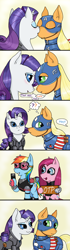 Size: 700x2500 | Tagged: safe, artist:eulicious, character:applejack, character:pinkamena diane pie, character:pinkie pie, character:rainbow dash, character:rarity, ship:rarijack, blushing, captain america, cellphone, civil war, comic, crossover, eyes closed, falcon (marvel comics), female, kissing, lesbian, marvel, marvel comics, phone, pinkie the shipper, sharon carter, shipper on deck, shipping, smartphone, winter soldier