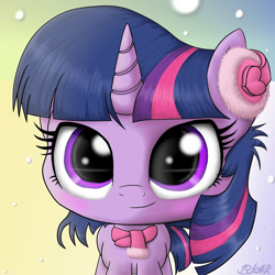 Size: 2000x2000 | Tagged: safe, artist:phoenixrk49, character:twilight sparkle, species:pony, species:unicorn, clothing, cute, earmuffs, female, looking at you, mare, scarf, smiling, solo, twiabetes