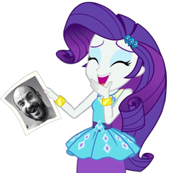 Size: 879x898 | Tagged: safe, artist:thebarsection, character:rarity, equestria girls:forgotten friendship, g4, my little pony: equestria girls, my little pony:equestria girls, cesaro, cute, female, laughing, meme, picture, raribetes, simple background, solo, transparent background, wwe