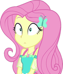 Size: 922x1076 | Tagged: safe, artist:thebarsection, character:fluttershy, g4, my little pony: equestria girls, my little pony:equestria girls, clothing, female, shocked expression, simple background, solo, transparent background
