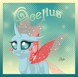 Size: 811x800 | Tagged: safe, artist:unisoleil, character:ocellus, species:changeling, species:reformed changeling, episode:school daze, g4, my little pony: friendship is magic, blush sticker, blushing, cute, diaocelles, female, solo