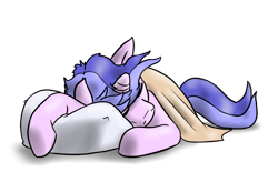 Size: 1150x715 | Tagged: safe, artist:timsplosion, character:sea swirl, species:pony, species:unicorn, background pony, bed mane, blanket, commission, eyes closed, female, mare, messy mane, pillow, simple background, sleeping, solo, transparent background
