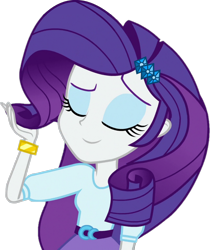 Size: 1024x1218 | Tagged: safe, artist:thebarsection, character:rarity, my little pony:equestria girls, clothing, eyes closed, female, simple background, smiling, solo, transparent background