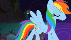 Size: 1024x576 | Tagged: safe, artist:galacticflashd, character:evil pie hater dash, character:rainbow dash, episode:secrets and pies, g4, my little pony: friendship is magic, adoracreepy, adorapiehater, creepy, cute, dashabetes, glowing eyes, ponidox, self ponidox, stalker, stalking, this will end in death, this will end in tears, this will end in tears and/or death, this will not end well, yandere, yandere pie hater dash