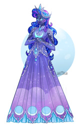 Size: 906x1400 | Tagged: safe, artist:flying-fox, character:princess luna, species:human, female, humanized, solo