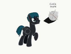 Size: 1024x768 | Tagged: safe, artist:turnaboutart, oc, oc only, oc:night shadow, species:pegasus, species:pony, fanfic:luna mother of twilight sparkle, cutie mark, folded wings, male, raised hoof, stallion