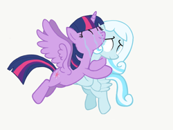 Size: 1024x768 | Tagged: safe, artist:turnaboutart, base used, character:twilight sparkle, character:twilight sparkle (alicorn), oc, oc:snowdrop, species:alicorn, species:pegasus, species:pony, alternate universe, crying, older, reunion, tears of joy
