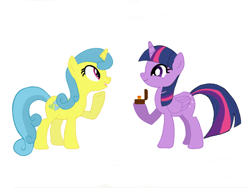 Size: 1024x768 | Tagged: safe, artist:turnaboutart, base used, character:lemon hearts, character:twilight sparkle, character:twilight sparkle (alicorn), species:alicorn, species:pony, species:unicorn, fanfic:twilight sparkle and lemon hearts love life, ship:lemonlight, box, diamond ring, female, lesbian, marriage proposal, ring, role reversal, shipping