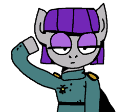 Size: 512x448 | Tagged: safe, artist:grinwild, character:maud pie, female, military, military uniform, salute, solo