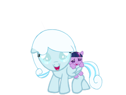 Size: 1024x768 | Tagged: safe, artist:turnaboutart, base used, character:twilight sparkle, character:twilight sparkle (alicorn), oc, oc:snowdrop, species:alicorn, species:pegasus, species:pony, fanfic:luna mother of twilight sparkle, alternate universe, baby, baby pony, babylight sparkle, cute, female, filly, foal, folded wings, holding on, simple background, sisterly love, sisters, snowbetes, transparent background, twiabetes, wing hold
