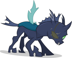 Size: 2751x2213 | Tagged: dead source, safe, artist:jittery-the-dragon, oc, oc only, species:changeling, blue changeling, eyepatch, simple background, solo, transparent background, vector