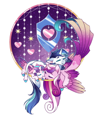 Size: 912x1140 | Tagged: safe, artist:fuyusfox, character:princess cadance, character:princess flurry heart, character:shining armor, species:alicorn, species:classical unicorn, species:pony, species:unicorn, ship:shiningcadance, baby, baby pony, cloven hooves, colored hooves, colored wings, cuddle puddle, cuddling, cute, cutedance, eyes closed, family, female, filly, flurrybetes, foal, leonine tail, male, mare, pony pile, shining adorable, shipping, simple background, sleeping, smiling, stallion, starry wings, straight, tail feathers, transparent background, trio, unshorn fetlocks, watermark