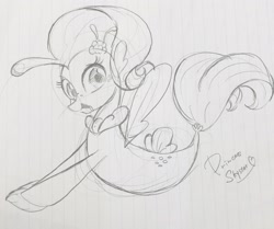 Size: 2048x1713 | Tagged: safe, artist:potetecyu_to, character:princess skystar, species:seapony (g4), my little pony: the movie (2017), female, lined paper, pencil drawing, solo, traditional art