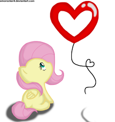 Size: 2080x2198 | Tagged: safe, artist:chiuuchiuu, artist:leslers, character:fluttershy, species:pegasus, species:pony, balloon, chibi, colored, cute, female, heart balloon, mare, simple background, sitting, solo, transparent background