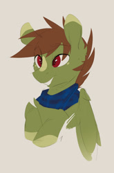 Size: 870x1322 | Tagged: safe, artist:tangomangoes, oc, oc:olive hue, species:pegasus, species:pony, clothing, red eyes, scarf