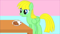 Size: 854x480 | Tagged: safe, artist:viva reverie, character:sunny rays, oc, oc:viva reverie, ponysona, species:pegasus, species:pony, animated, background pony, curry, cute, eyes closed, female, fire, fire breath, floppy ears, food, frown, gritted teeth, it burns burns burns, looking at you, mare, pink background, raised hoof, rice, simple background, singing, sound, sunny rays, table, very hot, webm, wide eyes, youtube link