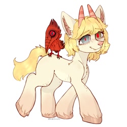 Size: 604x604 | Tagged: safe, artist:kotya, oc, species:pony, heterochromia, horns, looking at you, solo, unknown species