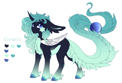 Size: 1263x868 | Tagged: safe, artist:lunawolf28, oc, oc:cosmic, species:alicorn, species:pony, alicorn oc, chest fluff, female, orbite, original species, reference sheet, simple background, solo, transparent background