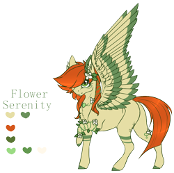 Size: 834x832 | Tagged: safe, artist:lunawolf28, oc, oc:flower serenity, species:pegasus, species:pony, female, mare, reference sheet, simple background, solo, transparent background, two toned wings