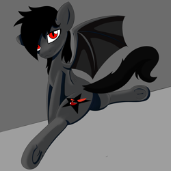 Size: 4500x4500 | Tagged: safe, artist:queen-razlad, oc, oc only, species:bat pony, species:pony, absurd resolution, bat pony oc, female, flat colors, mare, membranous wings, raffle, raffle prize, simple background, simple shading, solo, spread legs, spread wings, spreading, wings