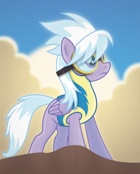 Size: 4792x5946 | Tagged: dead source, safe, artist:bronyfang, artist:tim015, artist:tim15, character:cloudchaser, absurd resolution, cloud, female, goggles, solo, wonderbolt trainee uniform