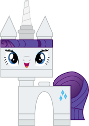 Size: 2257x3187 | Tagged: safe, artist:kwark85, character:rarity, adobe illustrator, crossover, cursed image, horrifying, lego, nightmare fuel, simple background, the lego movie, transparent background, unikitty, vector