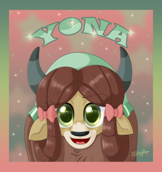 Size: 800x848 | Tagged: safe, artist:unisoleil, character:yona, species:yak, cute, female, solo, yonadorable