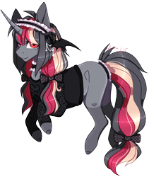 Size: 1624x1927 | Tagged: safe, artist:lunawolf28, oc, oc:bloody mary, species:pony, species:unicorn, clothing, female, mare, shirt, simple background, solo, transparent background