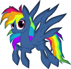 Size: 733x715 | Tagged: safe, artist:galacticflashd, character:evil pie hater dash, character:rainbow dash, species:pegasus, species:pony, episode:secrets and pies, g4, my little pony: friendship is magic, adorapiehater, cute, female, flying, looking at you, smiling, solo, vector