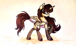 Size: 1280x771 | Tagged: safe, artist:mysteriousshine, oc, oc:spring beauty, species:alicorn, species:pony, alicorn oc, clothing, female, lingerie, milf, solo, stockings, thigh highs