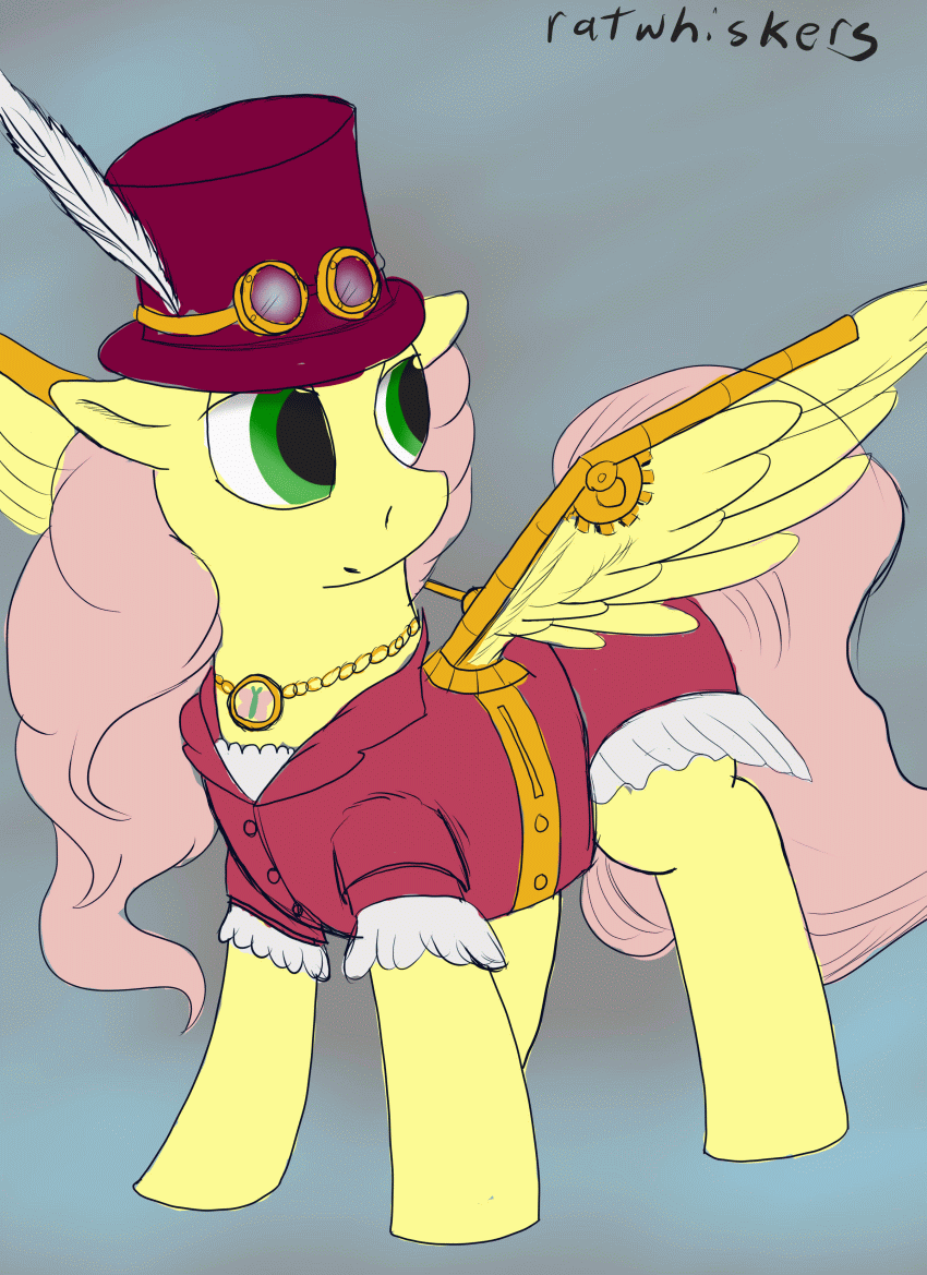 Size: 850x1169 | Tagged: safe, artist:ratwhiskers, character:fluttershy, 30 minute art challenge, steampunk