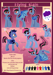 Size: 1000x1400 | Tagged: safe, artist:unisoleil, oc, oc:flying rain, species:bat pony, species:pony, armor, female, filly, mare, night guard armor, reference sheet, solo, spear, weapon