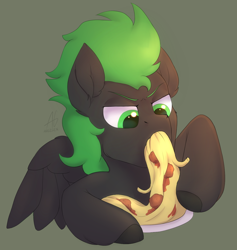 Size: 1152x1213 | Tagged: safe, artist:argigen, rcf community, oc, oc only, species:pony, eating, food, male, not porn, pasta, solo, spaghetti, stallion