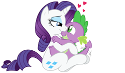 Size: 4998x2903 | Tagged: safe, artist:mickeymonster, artist:zutheskunk traces, character:rarity, character:spike, species:dragon, species:pony, species:unicorn, ship:sparity, .svg available, cutie mark, female, happy, hug, interspecies, male, mare, shipping, simple background, smiling, spikelove, straight, transparent background, vector, vector trace