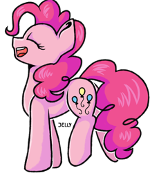 Size: 2000x2300 | Tagged: safe, artist:jellysiek, character:pinkie pie, species:earth pony, species:pony, cute, diapinkes, eyes closed, female, lineart, mare, open mouth, profile, simple background, smiling, solo, white background