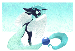 Size: 1676x1146 | Tagged: safe, artist:lunawolf28, oc, oc:cosmic, species:alicorn, species:pony, colored wings, female, mare, orbite, original species, solo, wings