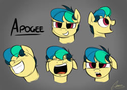 Size: 2833x2001 | Tagged: safe, artist:oinktweetstudios, oc, oc only, oc:apogee, species:pegasus, species:pony, big grin, emotions, expressions, eyes closed, female, filly, floppy ears, grin, open mouth, smiling, solo