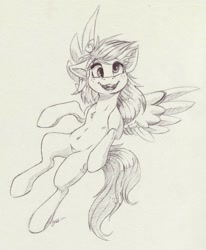 Size: 812x984 | Tagged: safe, artist:faline-art, character:derpy hooves, species:pegasus, species:pony, anatomically incorrect, female, human shoulders, humanoid torso, incorrect leg anatomy, mare, semi-anthro, simple background, solo, traditional art, white background