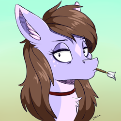 Size: 1280x1280 | Tagged: safe, artist:faline-art, oc, species:pony, bust, paintbrush, solo