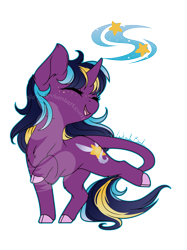 Size: 1024x1366 | Tagged: safe, artist:fuyusfox, oc, oc:midnight fairytale, species:pony, species:unicorn, chibi, cloven hooves, female, mare, simple background, solo, transparent background