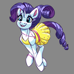 Size: 6992x6992 | Tagged: safe, artist:faline-art, character:rarity, species:pony, species:unicorn, clothing, cute, dress, female, mare, raribetes, running, simple background, smiling, solo, sundress