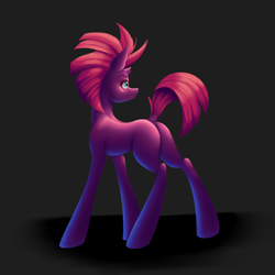 Size: 2436x2436 | Tagged: safe, artist:faline-art, character:tempest shadow, species:pony, species:unicorn, my little pony: the movie (2017), blank flank, blank flank tempest, broken horn, butt, dock, eye scar, female, horn, mare, no cutie marks yet, plot, scar, solo