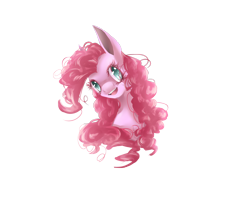 Size: 2200x1800 | Tagged: safe, artist:dream--chan, character:pinkie pie, species:earth pony, species:pony, bust, female, head tilt, mare, portrait, simple background, solo, transparent background