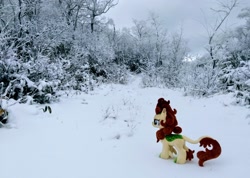 Size: 2048x1461 | Tagged: safe, artist:hihin1993, character:autumn blaze, forest, irl, japan, photo, plushie, snow, solo