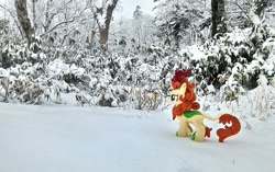 Size: 2221x1398 | Tagged: safe, artist:hihin1993, character:autumn blaze, forest, irl, japan, left, photo, plushie, snow, solo