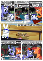 Size: 752x1063 | Tagged: safe, artist:christhes, oc, oc:gracenote, oc:maple leaf, species:diamond dog, species:earth pony, species:griffon, species:pegasus, species:pony, species:unicorn, boba fett, butt, chewbacca, comic, crossover, dialogue, disguise, disguised changeling, droid, execution, female, imminent vore, lando calrissian, luke skywalker, mare, peril, plot, ponified, r2-d2, star mares, star wars, tatzlwurm