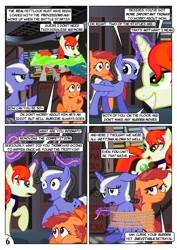 Size: 752x1063 | Tagged: safe, artist:christhes, oc, oc:gracenote, oc:jade mare, oc:maple leaf, species:earth pony, species:pony, species:unicorn, betrayal, boba fett, comic, crossover, disguise, disguised changeling, female, levitation, magic, mare, peril, ponified, rope, star mares, star wars, telekinesis, tied up, wide eyes