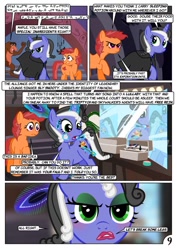 Size: 752x1063 | Tagged: safe, artist:christhes, oc, oc:gracenote, oc:maple leaf, species:earth pony, species:pony, species:unicorn, comic, crossover, female, jabba's palace, levitation, magic, makeup, mare, ponified, star mares, star wars, telekinesis