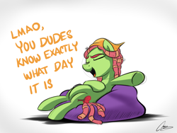 Size: 2673x2012 | Tagged: safe, artist:oinktweetstudios, character:tree hugger, species:pony, april 20th, female, high res, solo
